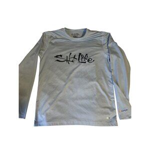Salt Life Youth Long Sleeve UV Performance Shirt XL Light Blue Polyester